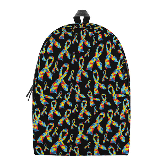Autism Awareness Ribbon Pattern Print Backpack
