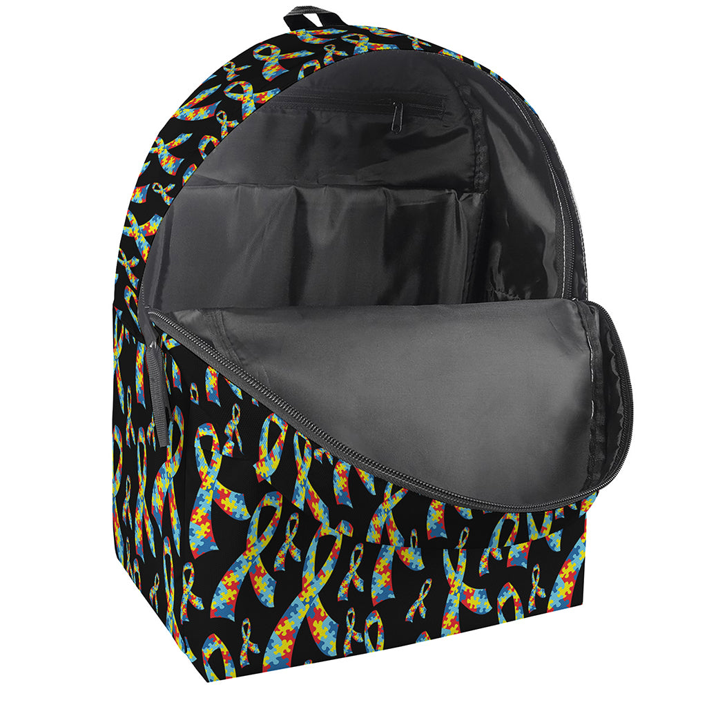 Autism Awareness Ribbon Pattern Print Backpack