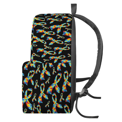 Autism Awareness Ribbon Pattern Print Backpack