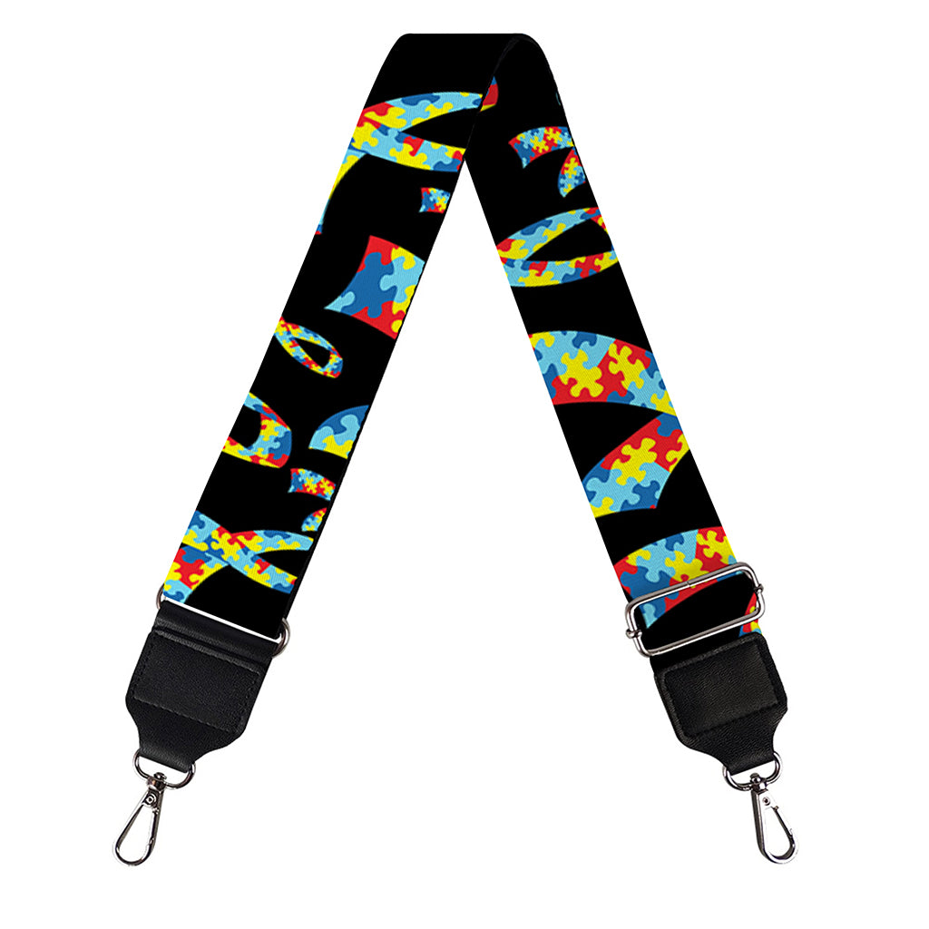 Autism Awareness Ribbon Pattern Print Bag Strap