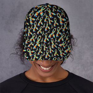 Autism Awareness Ribbon Pattern Print Baseball Cap