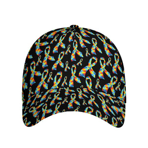 Autism Awareness Ribbon Pattern Print Baseball Cap