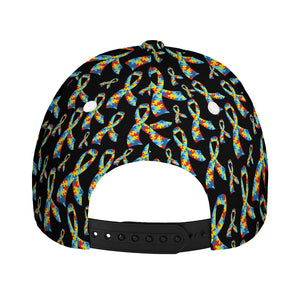 Autism Awareness Ribbon Pattern Print Baseball Cap