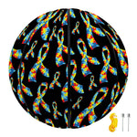 Autism Awareness Ribbon Pattern Print Basketball