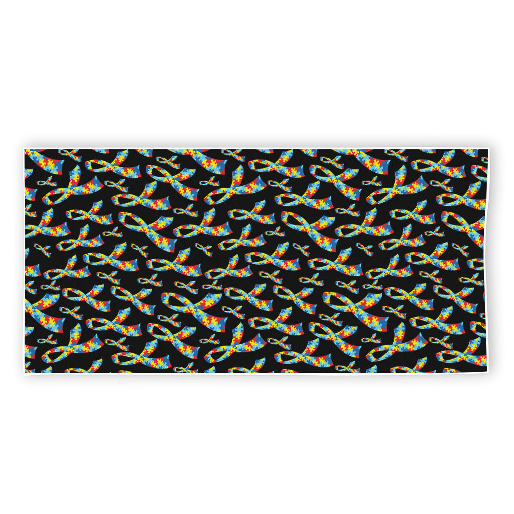 Autism Awareness Ribbon Pattern Print Beach Towel