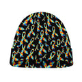 Autism Awareness Ribbon Pattern Print Beanie