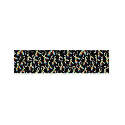 Autism Awareness Ribbon Pattern Print Bed Runner
