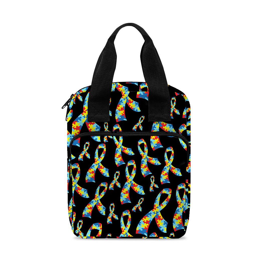 Autism Awareness Ribbon Pattern Print Bible Tote Bag