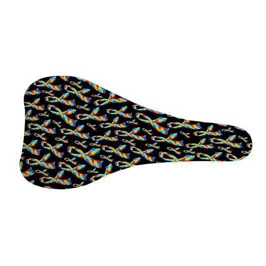Autism Awareness Ribbon Pattern Print Bicycle Seat Cover