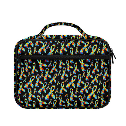 Autism Awareness Ribbon Pattern Print Briefcase Bible Bag