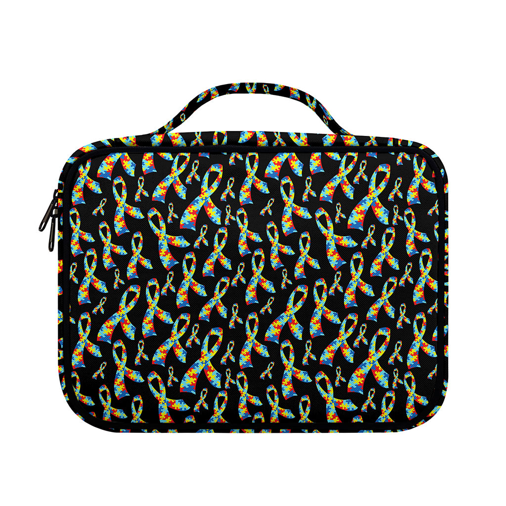 Autism Awareness Ribbon Pattern Print Briefcase Bible Bag