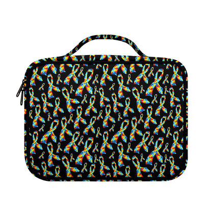 Autism Awareness Ribbon Pattern Print Briefcase Bible Bag