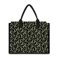 Autism Awareness Ribbon Pattern Print Canvas Tote Bag