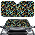 Autism Awareness Ribbon Pattern Print Car Windshield Sun Shade