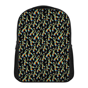 Autism Awareness Ribbon Pattern Print Casual Backpack