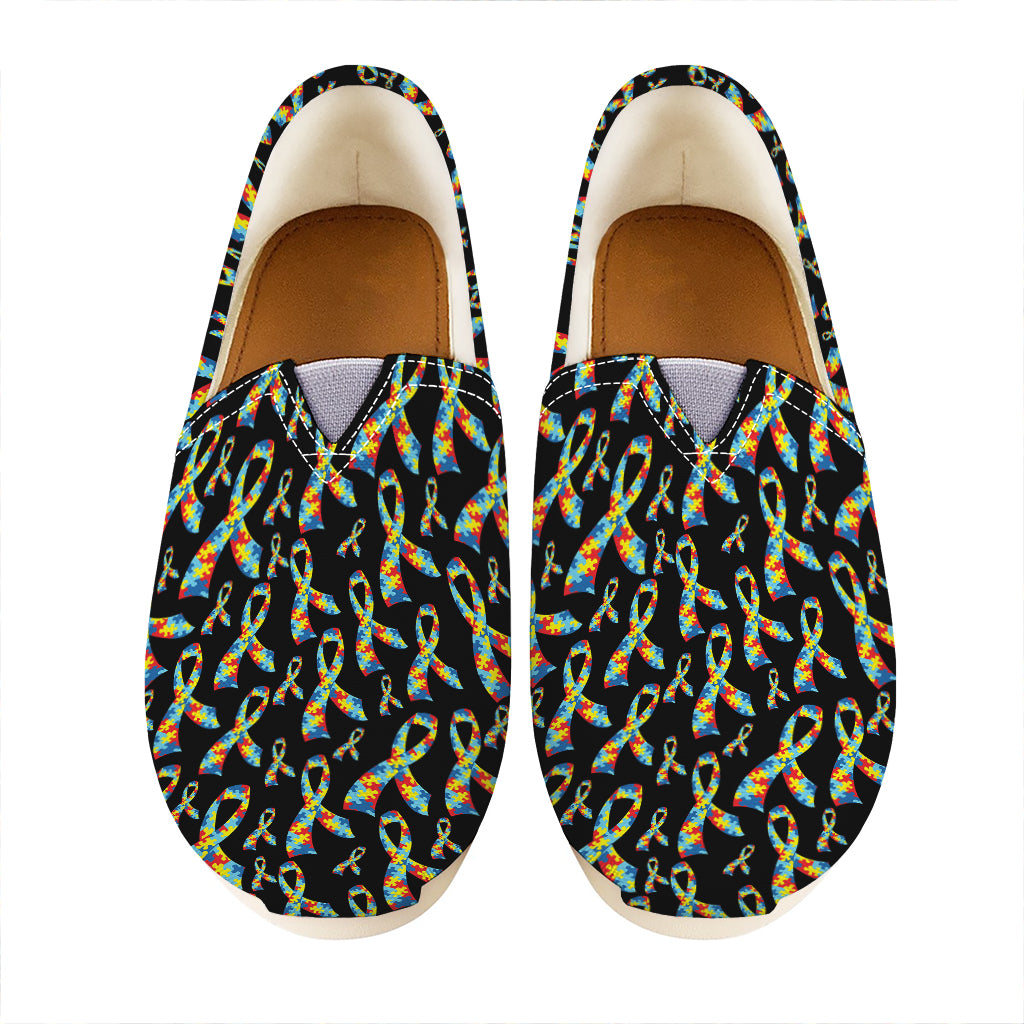 Autism Awareness Ribbon Pattern Print Casual Shoes
