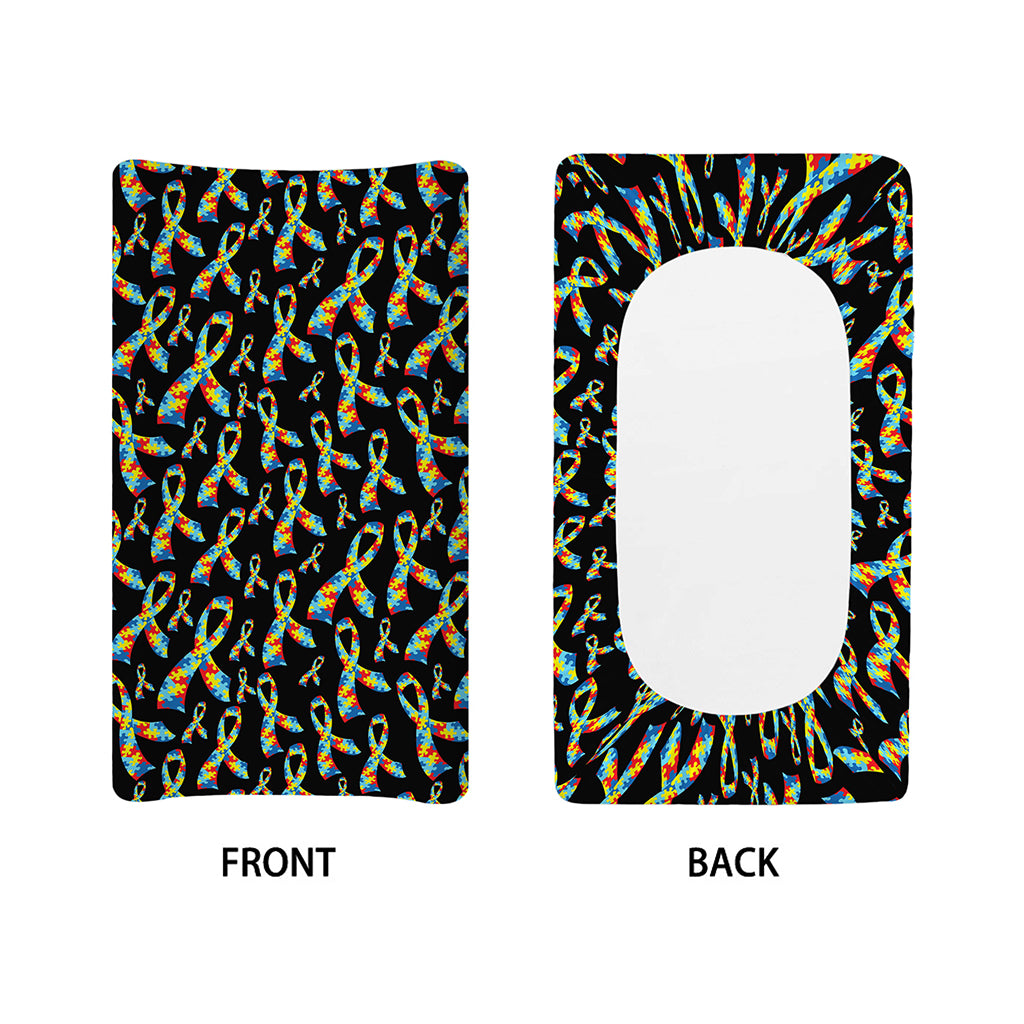 Autism Awareness Ribbon Pattern Print Changing Pad Cover