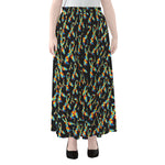 Autism Awareness Ribbon Pattern Print Chiffon Maxi Skirt