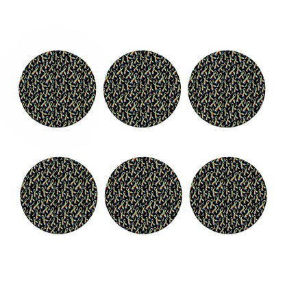 Autism Awareness Ribbon Pattern Print Coaster Set