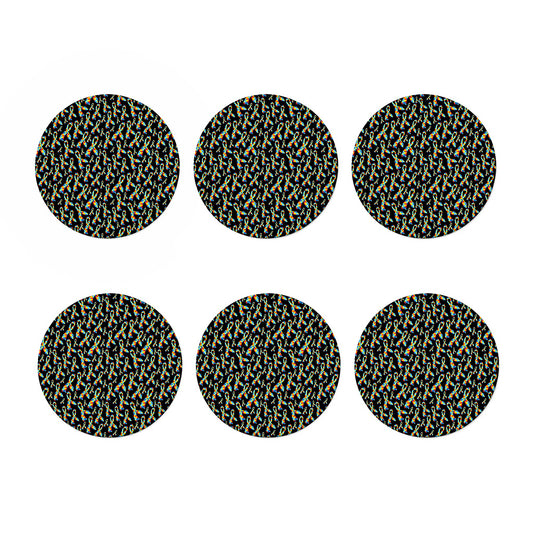 Autism Awareness Ribbon Pattern Print Coaster Set