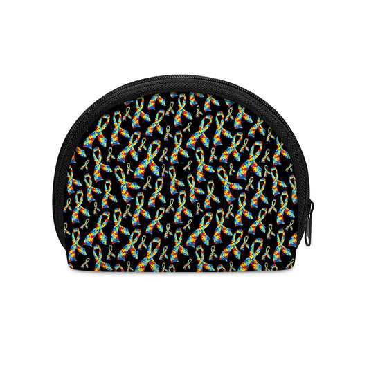 Autism Awareness Ribbon Pattern Print Coin Purse
