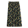 Autism Awareness Ribbon Pattern Print Cotton Front Slit Maxi Skirt