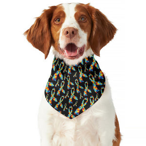 Autism Awareness Ribbon Pattern Print Dog Bandana