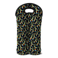 Autism Awareness Ribbon Pattern Print Double Neoprene Wine Tote