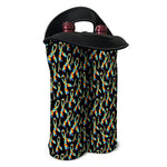 Autism Awareness Ribbon Pattern Print Double Neoprene Wine Tote