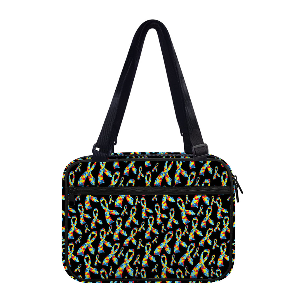 Autism Awareness Ribbon Pattern Print Double Strap Bible Bag