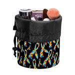 Autism Awareness Ribbon Pattern Print Drawstring Makeup Bag
