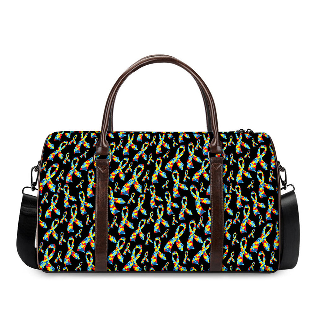 Autism Awareness Ribbon Pattern Print Duffle Bag