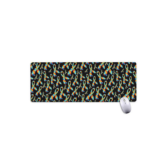 Autism Awareness Ribbon Pattern Print Extended Mouse Pad