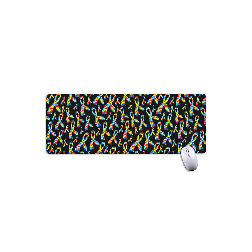 Autism Awareness Ribbon Pattern Print Extended Mouse Pad