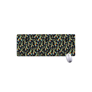 Autism Awareness Ribbon Pattern Print Extended Mouse Pad