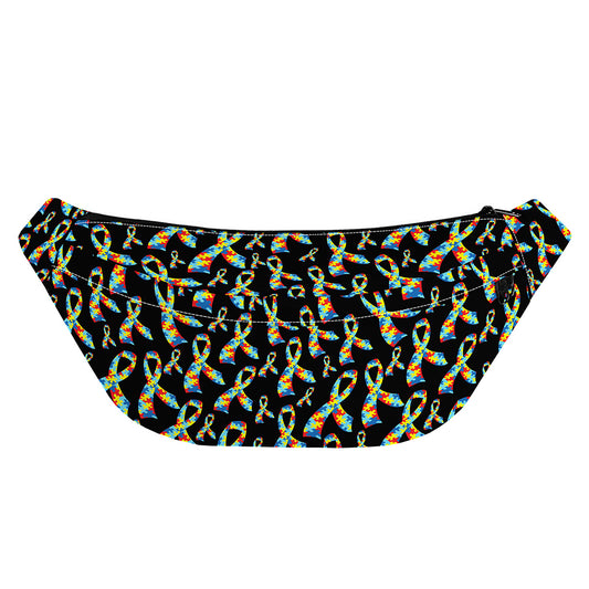Autism Awareness Ribbon Pattern Print Fanny Pack