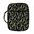Autism Awareness Ribbon Pattern Print Front Pocket Bible Bag