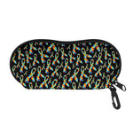 Autism Awareness Ribbon Pattern Print Glasses Case