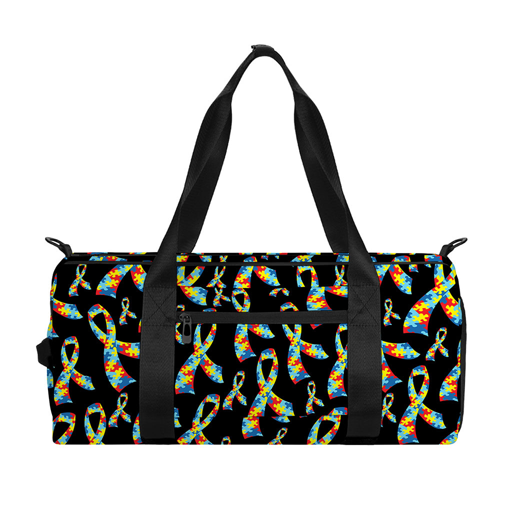 Autism Awareness Ribbon Pattern Print Gym Bag