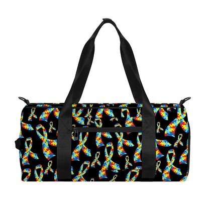 Autism Awareness Ribbon Pattern Print Gym Bag