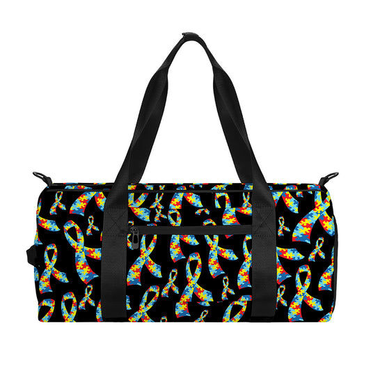 Autism Awareness Ribbon Pattern Print Gym Bag