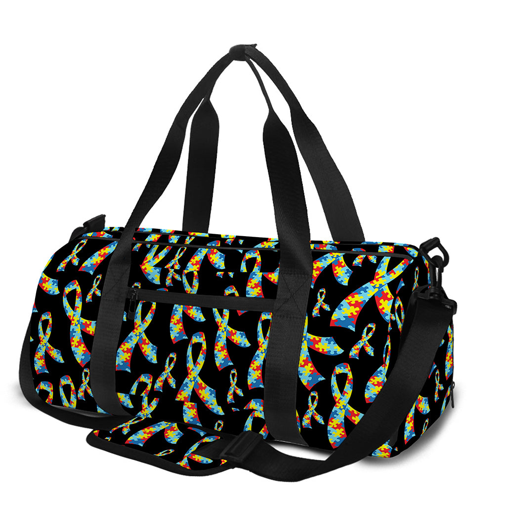 Autism Awareness Ribbon Pattern Print Gym Bag