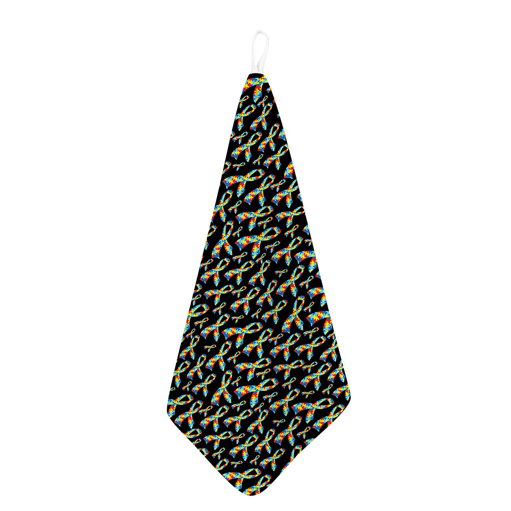 Autism Awareness Ribbon Pattern Print Hand Towel