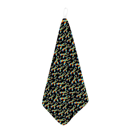 Autism Awareness Ribbon Pattern Print Hand Towel