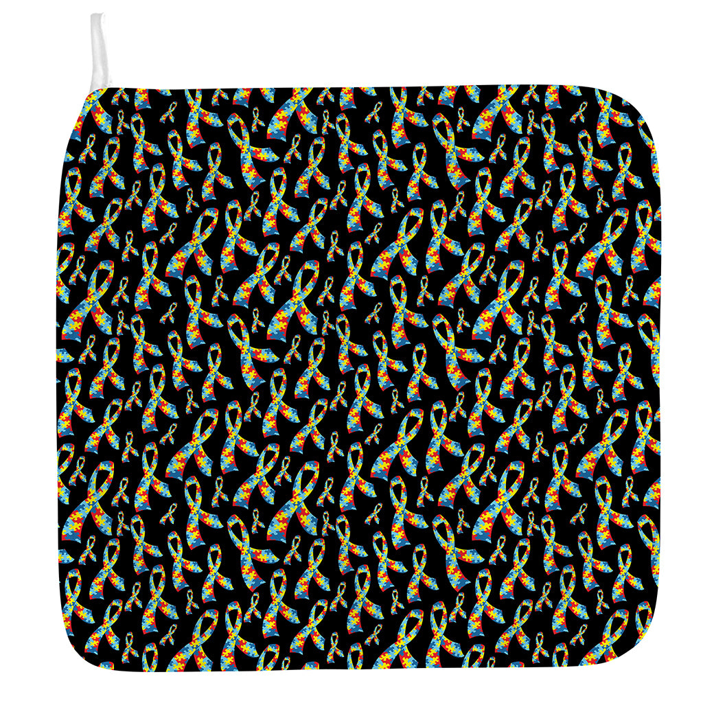 Autism Awareness Ribbon Pattern Print Hand Towel