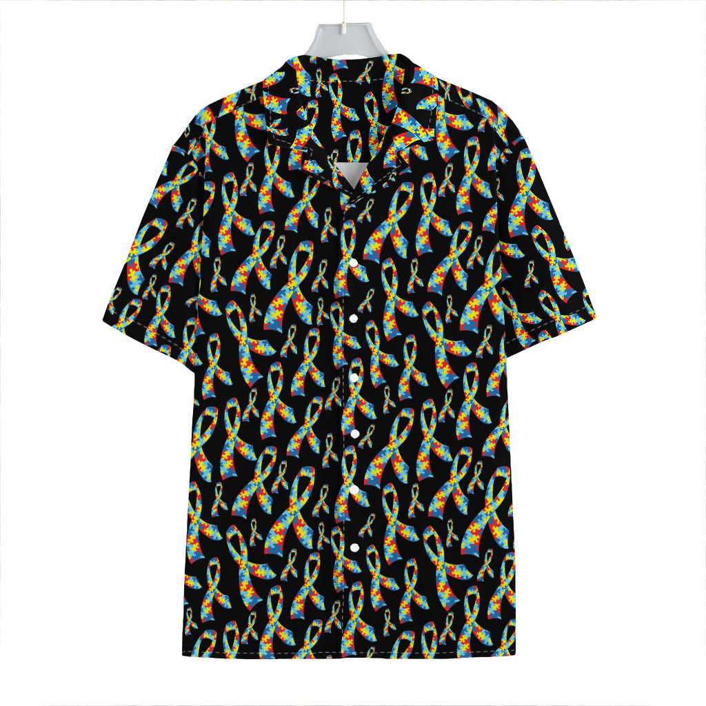 Autism Awareness Ribbon Pattern Print Hawaiian Shirt