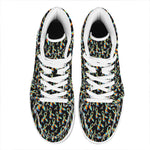 Autism Awareness Ribbon Pattern Print High Top Leather Sneakers