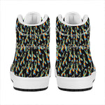 Autism Awareness Ribbon Pattern Print High Top Leather Sneakers