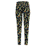 Autism Awareness Ribbon Pattern Print High-Waisted Pocket Leggings