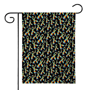 Autism Awareness Ribbon Pattern Print House Flag